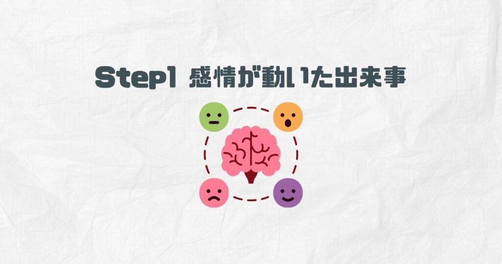 Step1 感情が動いた出来事を3つ書き出す
